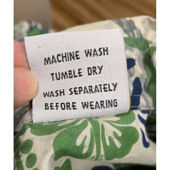 Wet Dog PM&A Men’s Large Camp Shirt Hawaiian Floral Green Blue Gray - Picture 12 of 12